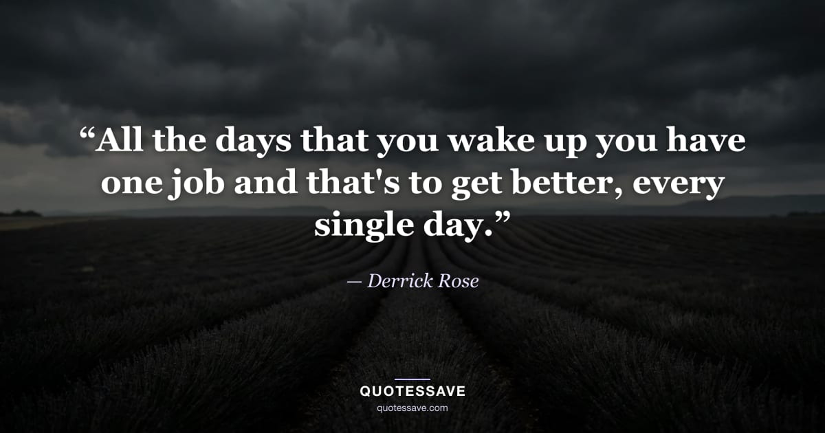 “All the days that you wake up you have one job and that's to get better, every single day.” — Derrick Rose