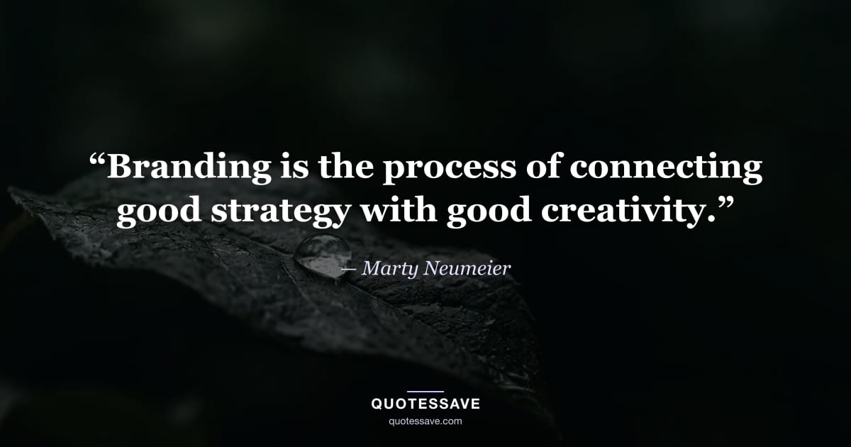“Branding is the process of connecting good strategy with good creativity.” — Marty Neumeier