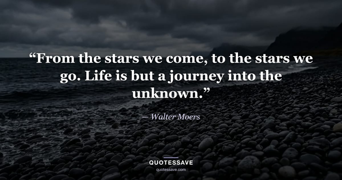 “From the stars we come, to the stars we go. Life is but a journey into the unknown.” — Walter Moers