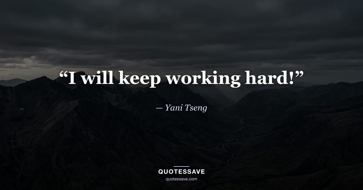 “I will keep working hard!” — Yani Tseng