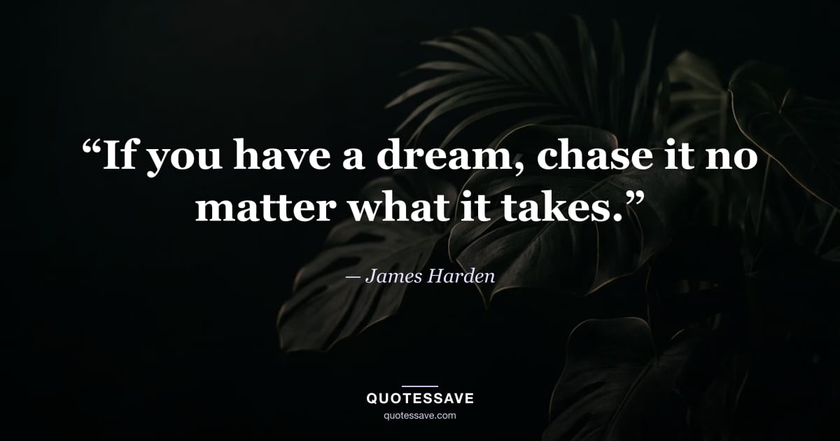 “If you have a dream, chase it no matter what it takes.” — James Harden