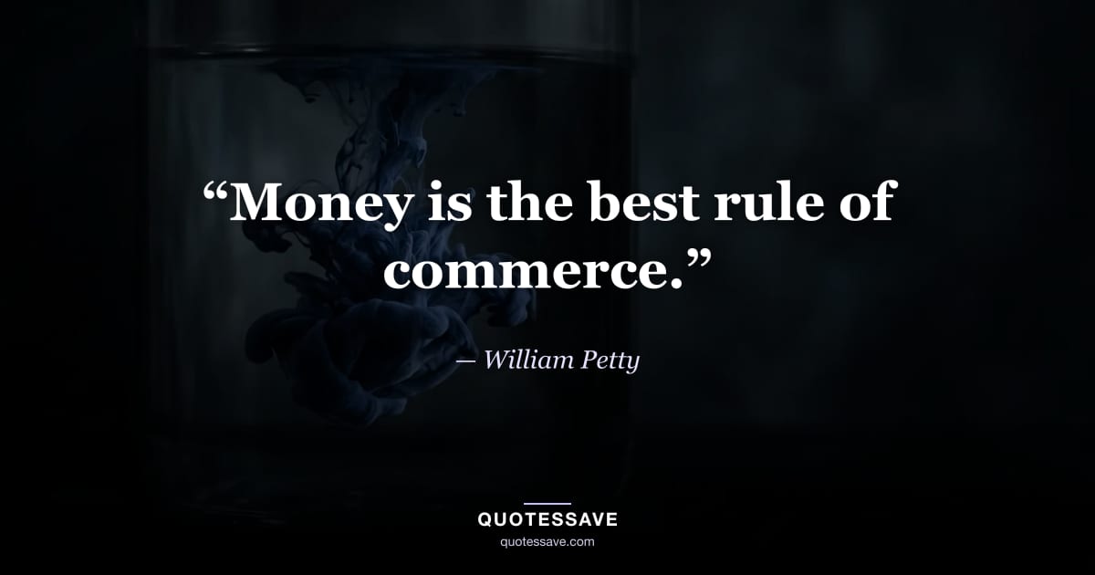 “Money is the best rule of commerce.” — William Petty