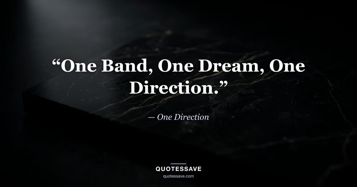 “One Band, One Dream, One Direction.” — One Direction