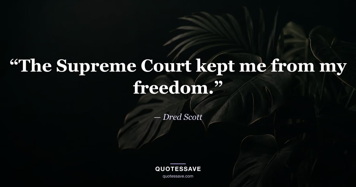 “The Supreme Court kept me from my freedom.” — Dred Scott