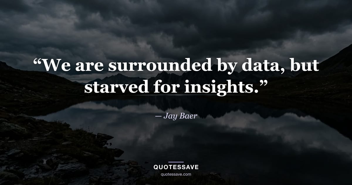 “We are surrounded by data, but starved for insights.” — Jay Baer