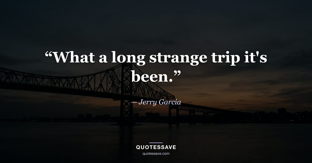 “What a long strange trip it's been.” — Jerry Garcia
