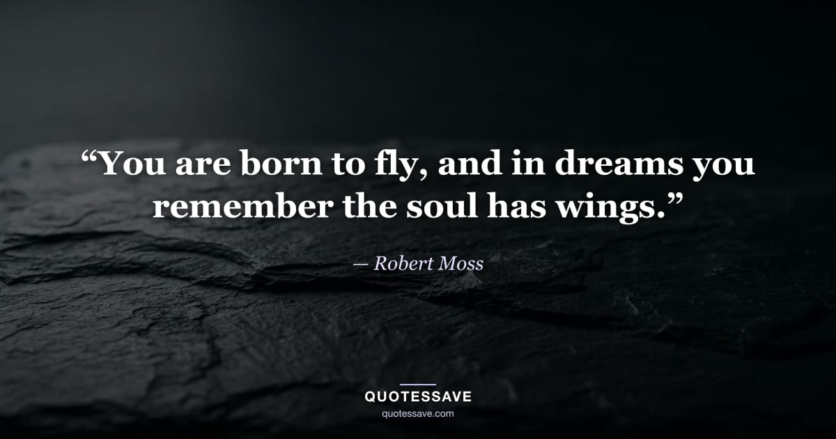 “You are born to fly, and in dreams you remember the soul has wings.” — Robert Moss